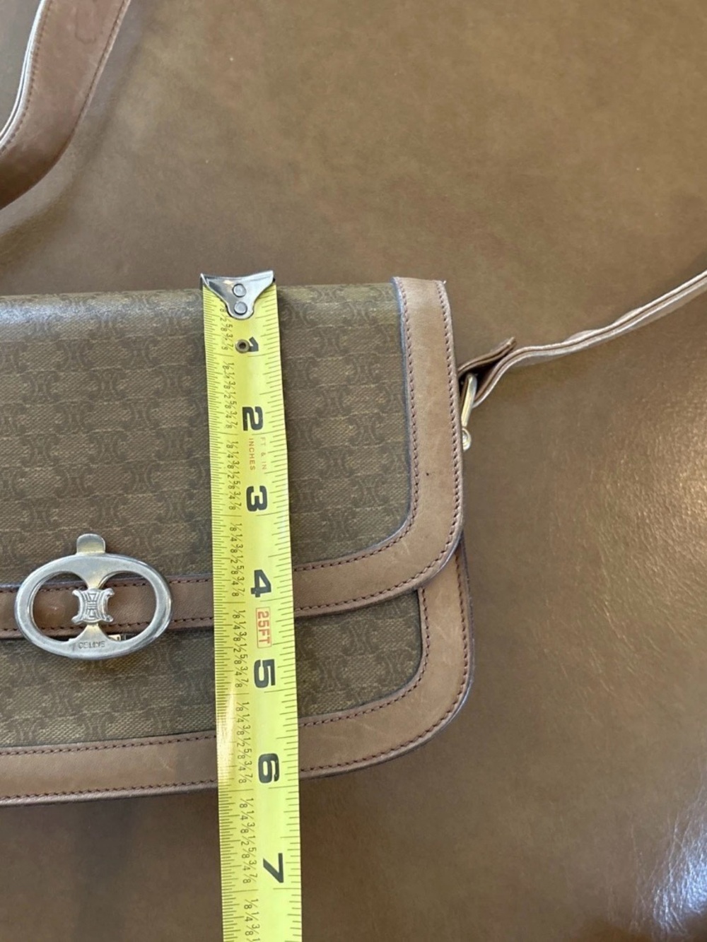 Vintage Celine Macadam Logo PVC Leather Shoulder Bag - Picture 12 of 15